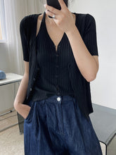 Slim Fit Solid Color Fake Two Piece Blouse
